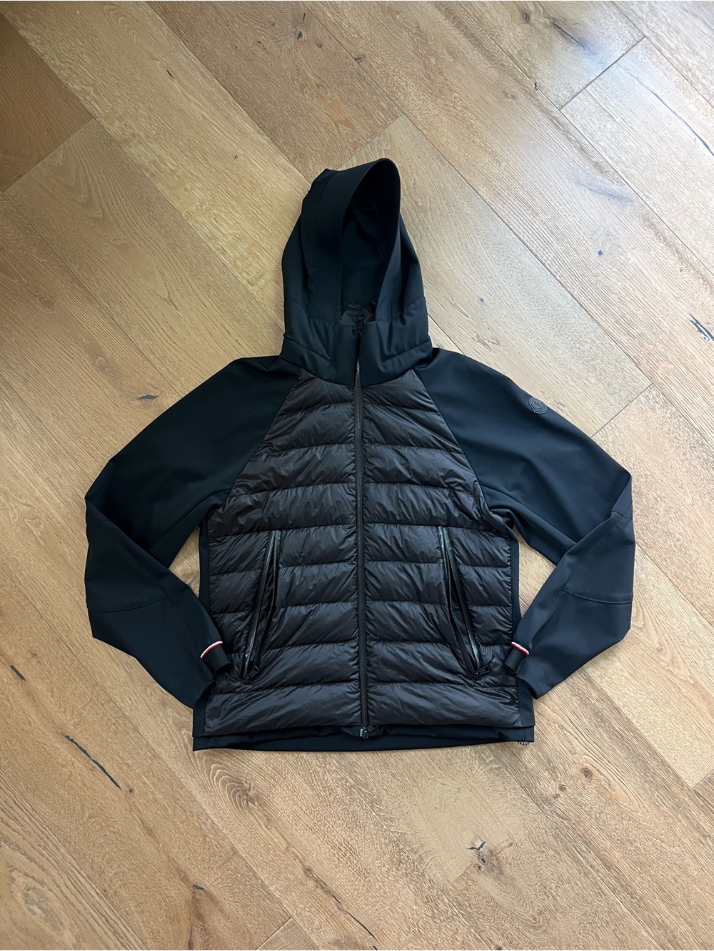 Moncler Fabian Giubbotto Hybrid Down Hooded Jacket Black Size 3